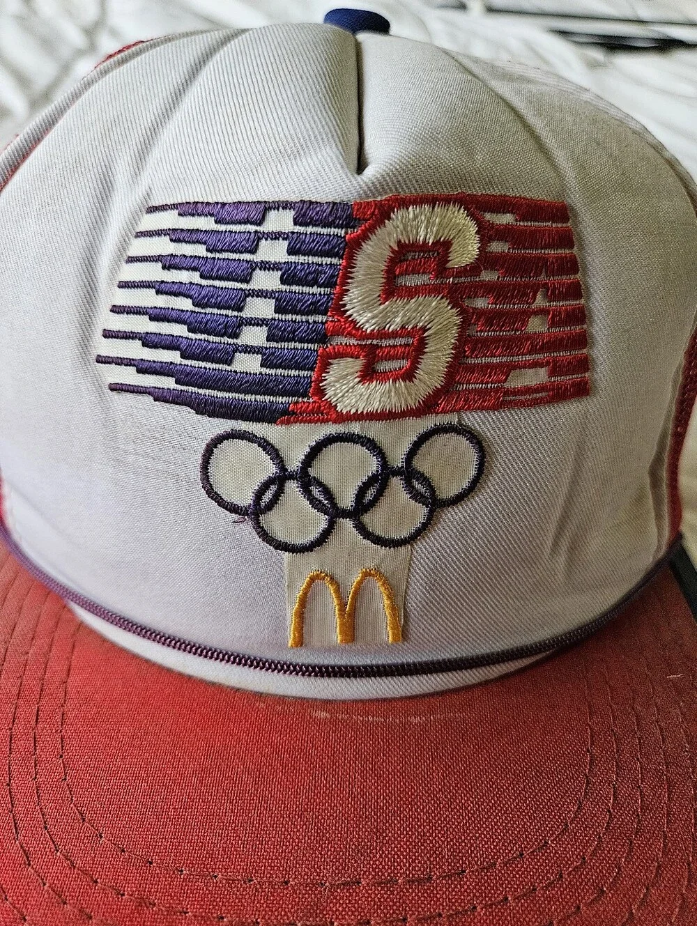Vintage 1984 LA Olympics McDonalds USA Mesh Trucker Hat Snapback Cap